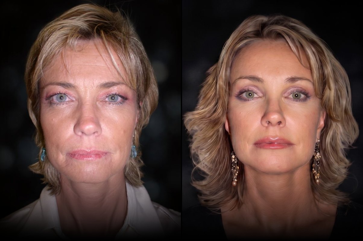 Before and after facial rejuvenation